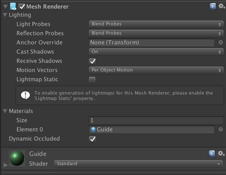 Mesh Rendererでマテリアルをセット