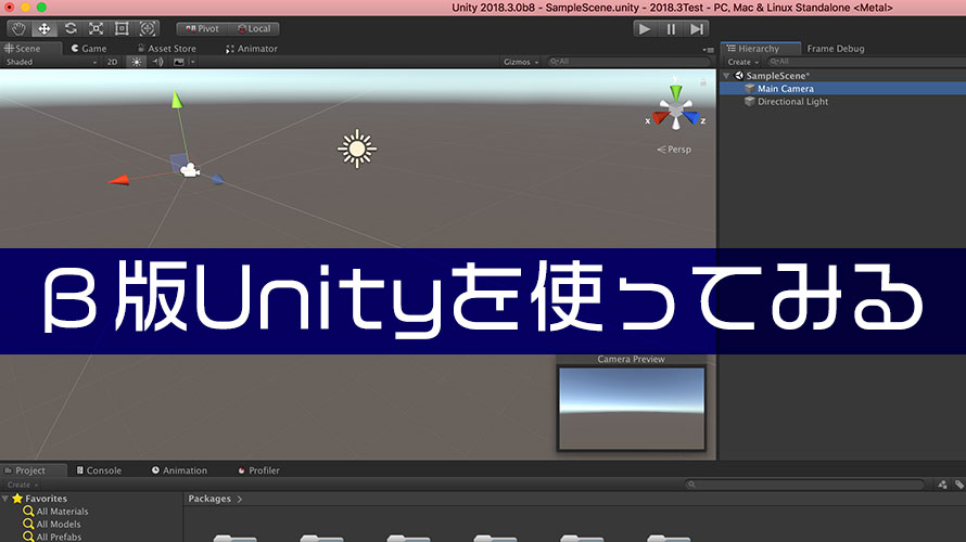 【Unity】ベータ版を使って最新機能を先取りする神々の遊び