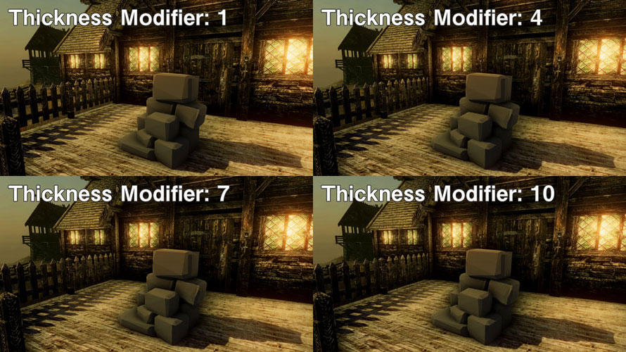 Thickness Modifierの比較