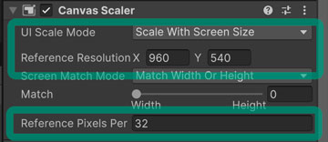 Canvas Scalerの設定