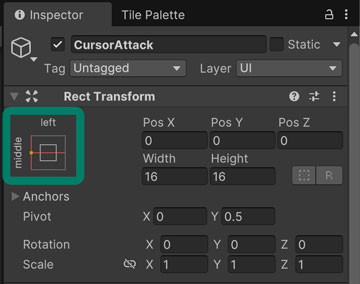 カーソルのRect Transform