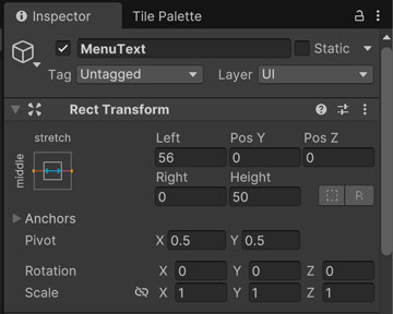 Rect Transformの設定