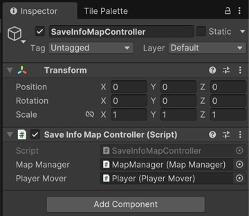 SaveInfoMapControllerのアタッチ