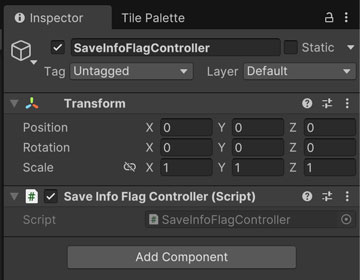 SaveInfoFlagControllerのアタッチ