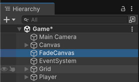 フェード用のCanvas
